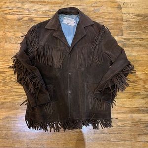 Vintage Rancher Schott Suede Western Fringe Jacket